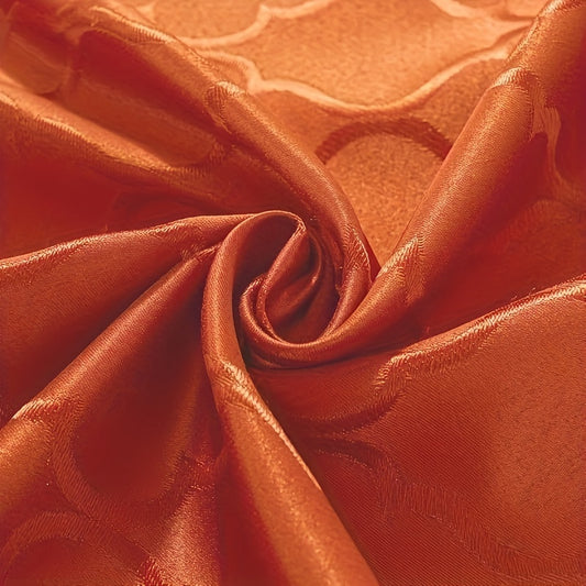 1pc Elegant Moroccan Jacquard Tablecloth - Polyester Satin Fabric, Vibrant Orange & Mint Green Rectangular Design, Perfect for Indoor\u002FOutdoor Dining, Banquets, and Holiday Gatherings