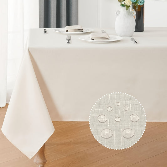 1pc Liquid-Resistant Linen Textured Table Cloths Premium Tablecloth Spill-Proof Table Cover for Dining Buffet Feature Extra Soft And Thick Fabric Wrinkle Free for Party And Daily Use PRINCEDECO
